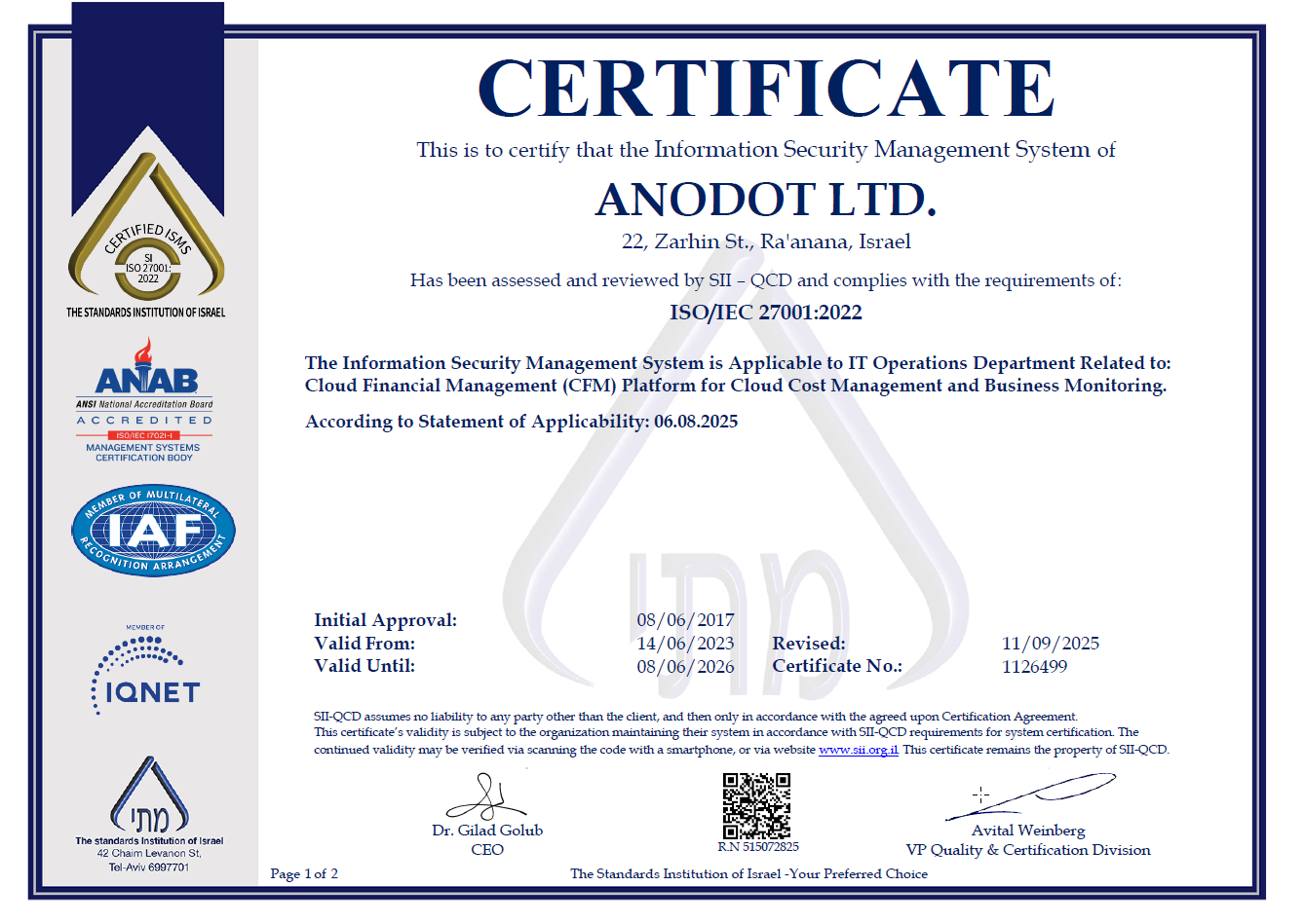 Umbrella Security Statement