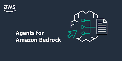AWS Agents for Amazon Bedrock banner featuring workflow and document icons on a dark background